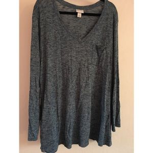 Blue Ava & Viv Long Sleeve Sweater Top